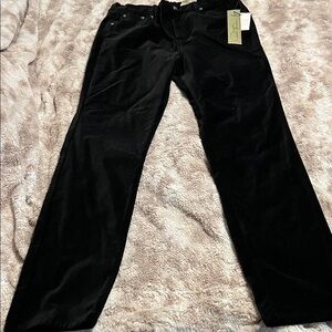DG2 by Diane Gilman Black Velvet Straight Leg Jeans 12 Tall. 5 pocket zip fly